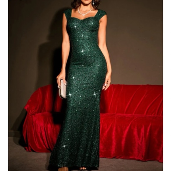 Luxe zip back mermaid hem bridesmaids party formal evening wedding dress - Picture 5 of 14